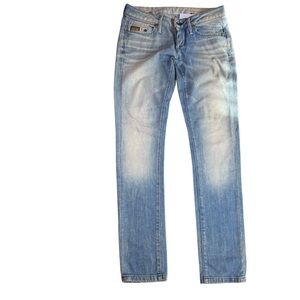 G-Star Original Midge Skinny Low Rise Light Wash Blue Jeans size 28 NWPT